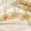 Female Minimalist Retro Rotatable Flower Titanium Steel Necklace