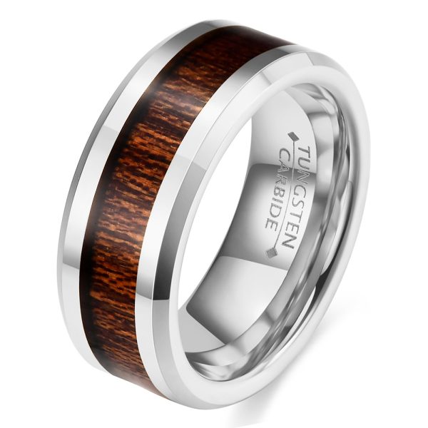 Tungsten Steel Stainless Steel Ring Wood Grain