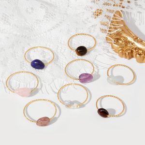 Colored Agate Niche Design Ring