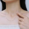 Simple White-plated Gold Universal Silver Single Chain Necklace