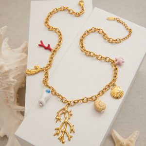O1CN01buBFve2GQdb5aCNhl_2208810769010-0-cib.jpg 18K Gold Stainless Steel Oil Dripping Pepper Starfish Fish Conch Seahorse Pendant