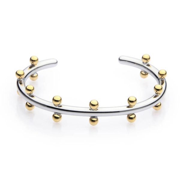 Personality Texture Rivet Shape Bean Beads Stainless Steel C- Shaped