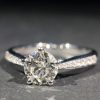 Five-claw Micro Rhinestone Ring Simple