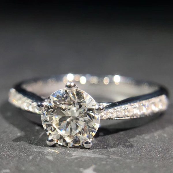 Five-claw Micro Rhinestone Ring Simple