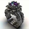 Women's Ring Rose Inlaid Zircon Ornament