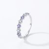 Light Luxury S925 Sterling Silver New Style Elegant Taro Purple Diamond-studded Ring