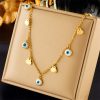 Fashion Minority Design Multi-layer Twin Butterfly XINGX Pendant Eyes Diamond-studded Necklace