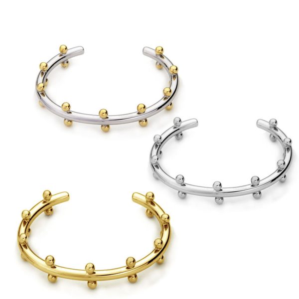 Personality Texture Rivet Shape Bean Beads Stainless Steel C- Shaped