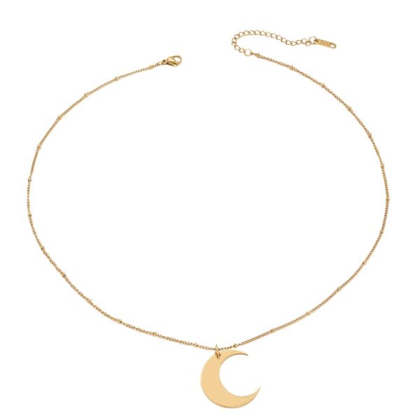 Simple Same Moon Titanium Steel Necklace