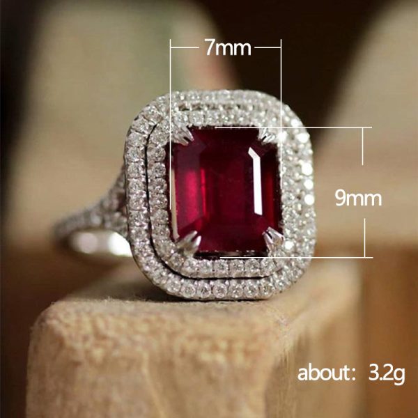 Copper Rhinestone Square Princess Ring