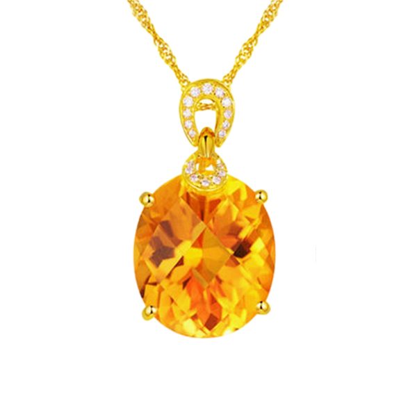 New 8 Karat Natural Citrine Pendant
