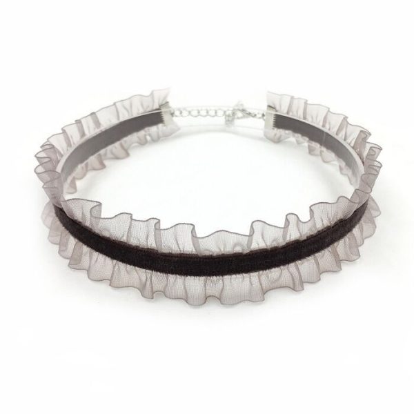 Velvet Ruffled Clavicle Chain Necklace