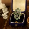 Dragonfly Wide Face Gemstone Women's Vintage Jewelry Ring