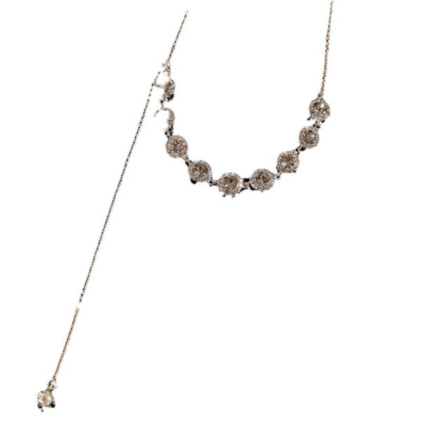 High-grade Light Luxury Crystal Diamond Pull Clavicle Chain Neck Chain