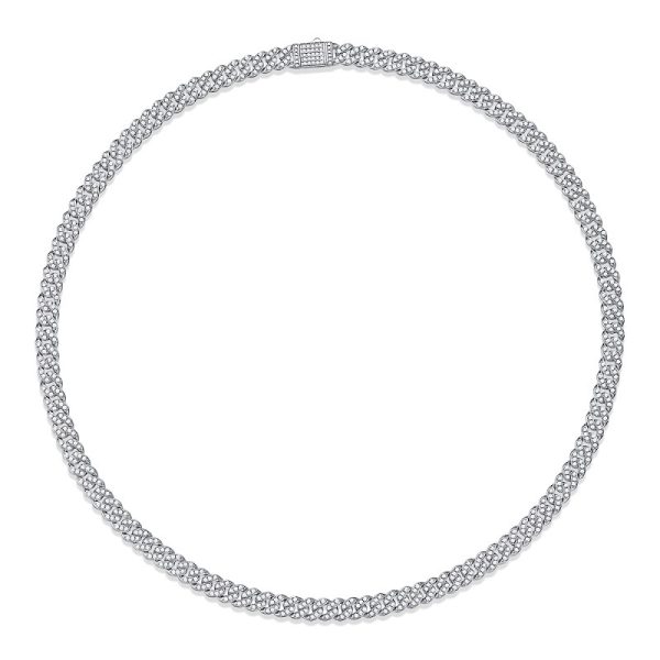 Moissanite Cuban Chain Silver Gold-plated Necklace