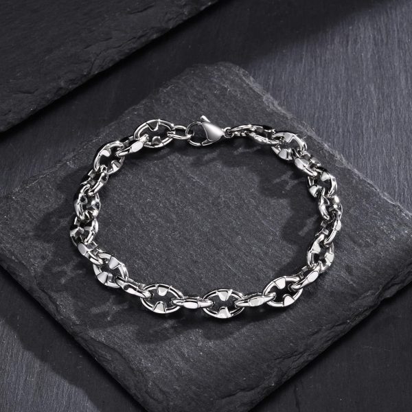 Stainless Steel Handmade Chain Thick Bracelet Hip Hop