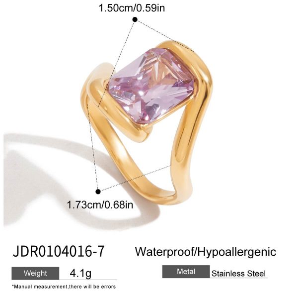 Zircon Non-fading Titanium Steel Ornament Ring
