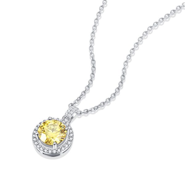 O1CN01k50Euy1J6t9zZwJaG_2215823730980-0-cib.jpg S925 Silver Luxury Round Cake Pendant Yellow Simulation Moissanite Necklace