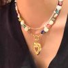 Natural Freshwater Pearl Heart Necklace Women's Bohemian Style