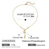 Classic Style 18K Gold Stainless Steel Necklace With White Diamond Eight-pointed Stars