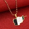 Map Stainless Steel Necklace For Men And Women