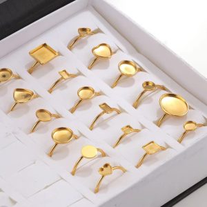 Stainless Steel Color-preserving Polishing Ring Setting DIY
