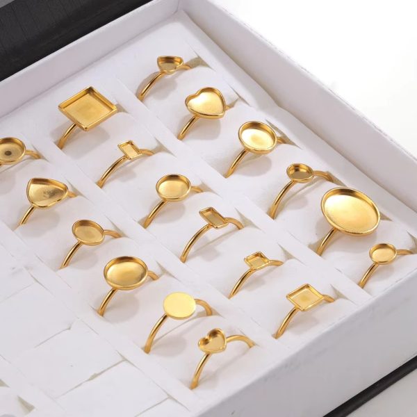 Stainless Steel Color-preserving Polishing Ring Setting DIY
