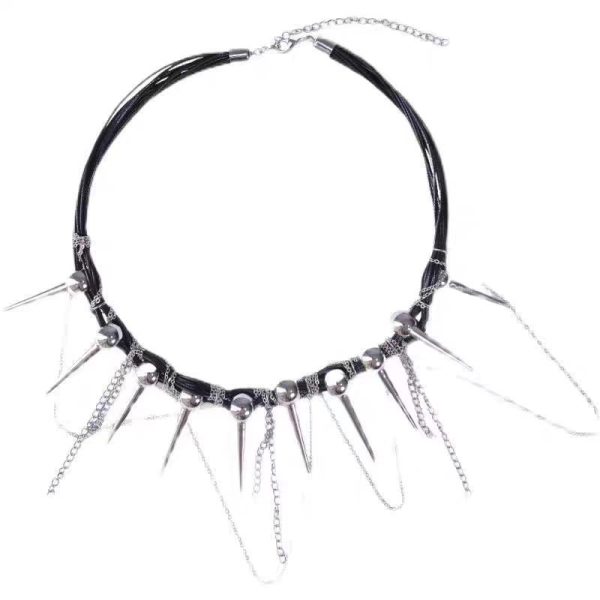 O1CN01mlR6Hp1wcHM0eL7ru_3164416328-0-cib.jpg Rivet Round Beads Winding Tassel Necklace
