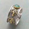 Creative Lucky Tree Light Green Vintage Ring