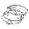 Artistic Retro Versatile Metal Chain Square Diamond 4-piece Set