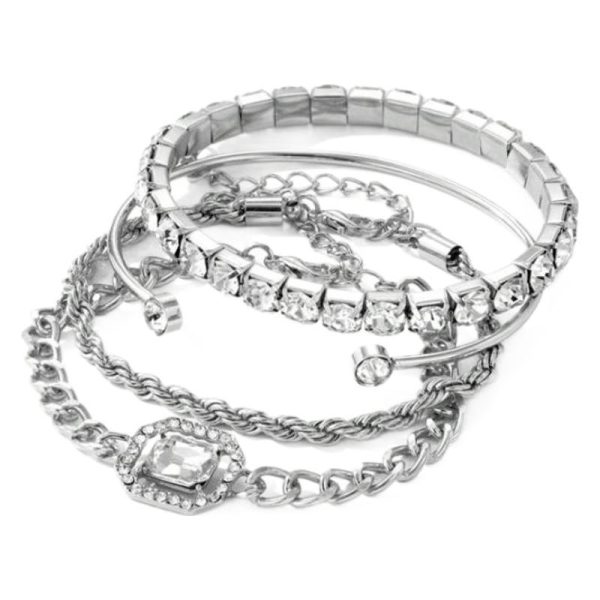 Artistic Retro Versatile Metal Chain Square Diamond 4-piece Set