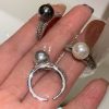 Black Pearl Open Index Finger Ring Female Affordable Luxury Fashion
