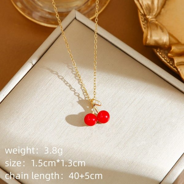 O1CN01o4UPrP1GiUnzEbVZm_2217036640656-0-cib.jpg Red Delicate Indie Cherry Strawberry Pepper Necklace
