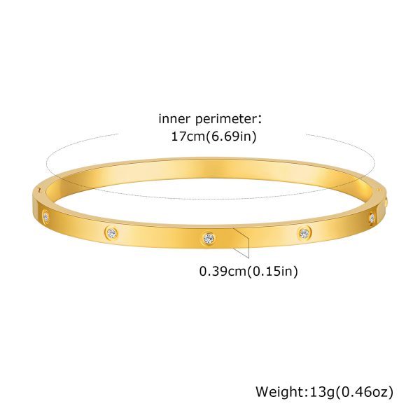 Stainless Steel Glossy Bracelet With Drill