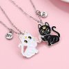 Cat Magnetic Sweet Cartoon Girl Pendant Clavicle Necklace