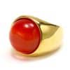 Ins Minority Simple Hip Hop Opal Ring Titanium Steel 18K Gold Plated