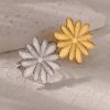 Stainless Steel Exquisite Hollow Flower Series Ring Personality