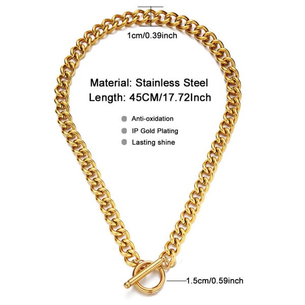 Ins Niche Hip Hop Design Stainless Steel Thick Chain