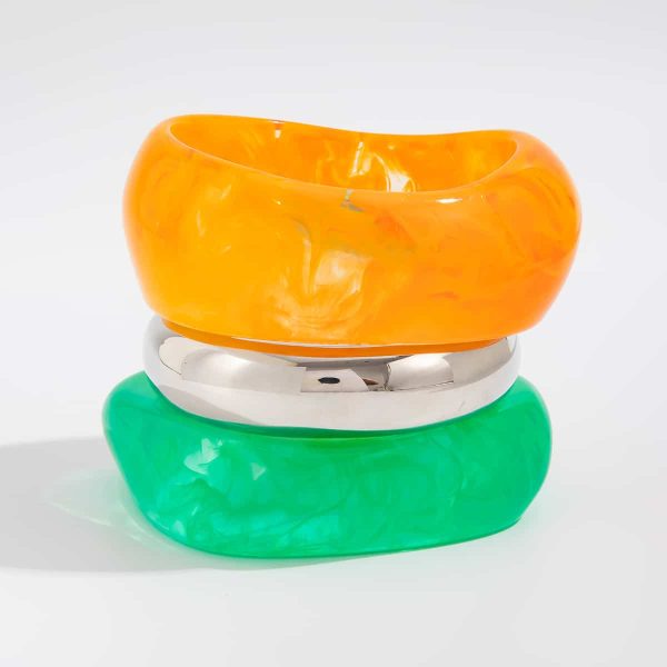 Female Retro Exaggerated Irregular Dyed Resin Bracelet