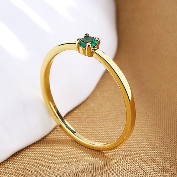 Twin Style Personalized Simple Single Diamond Fine Circle Ring