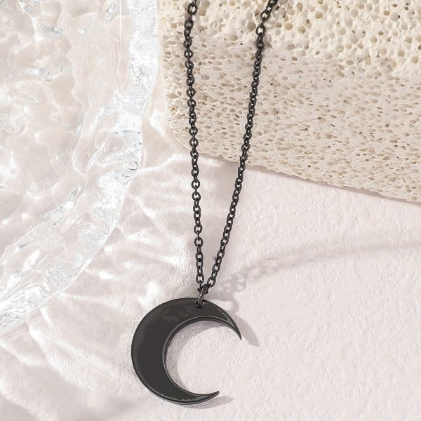 Simple Same Moon Titanium Steel Necklace