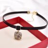 Alloy Black & Rhimestone Square Short Necklace