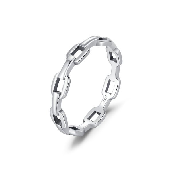 Fashion Personality Connecting Shackle Chain Ring Women