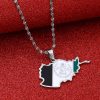 Map Stainless Steel Necklace For Men And Women