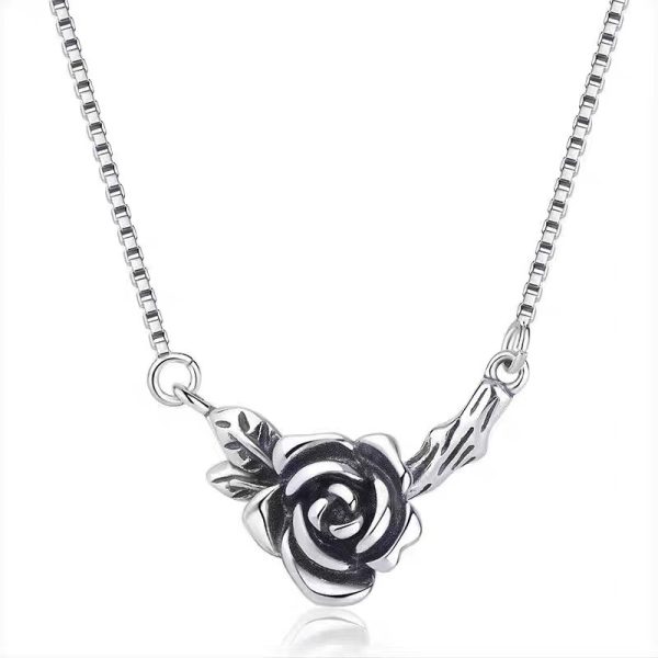 Retro Black Rose Necklace For Women