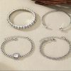 Artistic Retro Versatile Metal Chain Square Diamond 4-piece Set