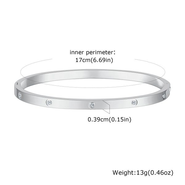 Stainless Steel Glossy Bracelet With Drill