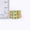 Copper Plating 18K Real Gold Three-layer Exaggerated Green Full Zircon Wide Version