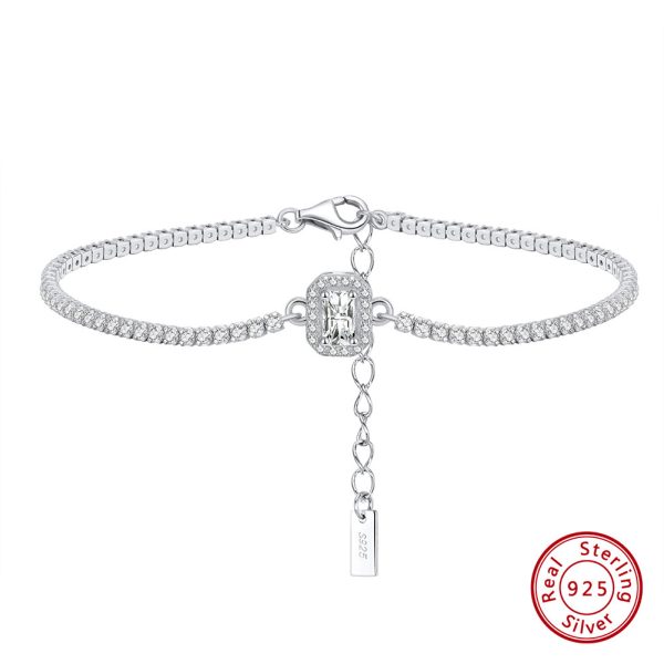 S925 Sterling Silver Tennis Bracelet European And American Affordable Luxury Fashion Temperament