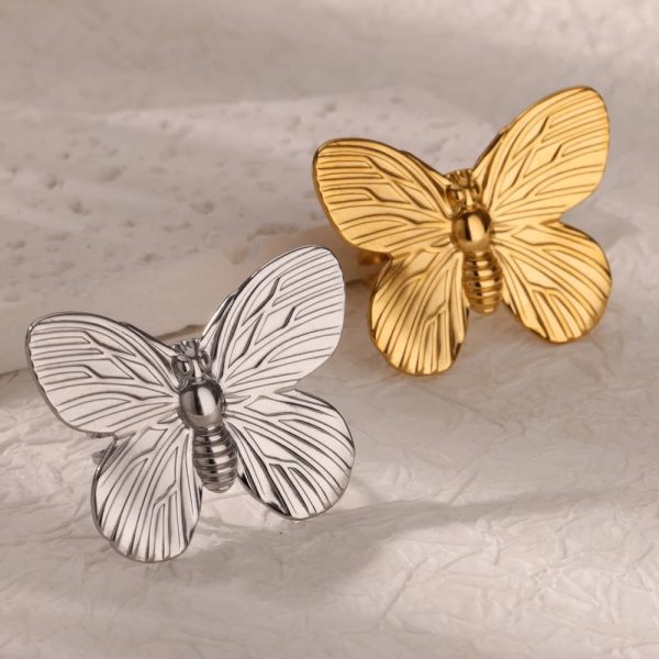 Stainless Steel Exquisite Hollow Flower Series Ring Personality